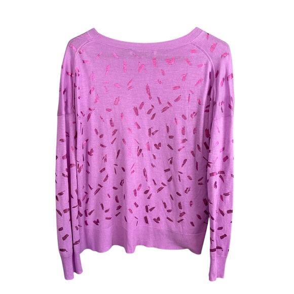 Zara Women's Confetti Sweater Metallic Pink Size L Relaxed Fit Lightweight - Picture 2 of 8